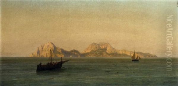 Capri - Veduta Da Maifa Oil Painting by Friedrich Nerly the Younger