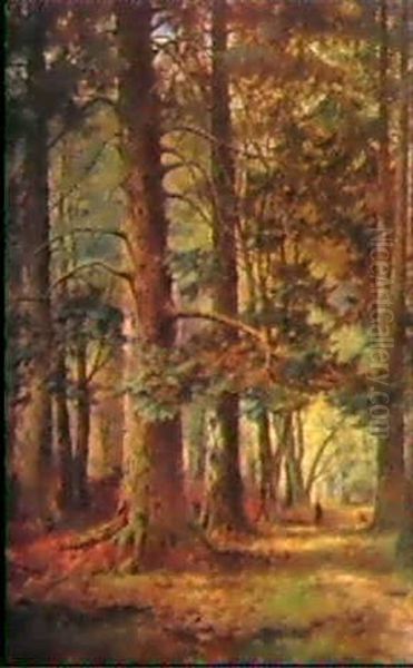 Pirschgang Im Hochwald Oil Painting by John Nesbitt