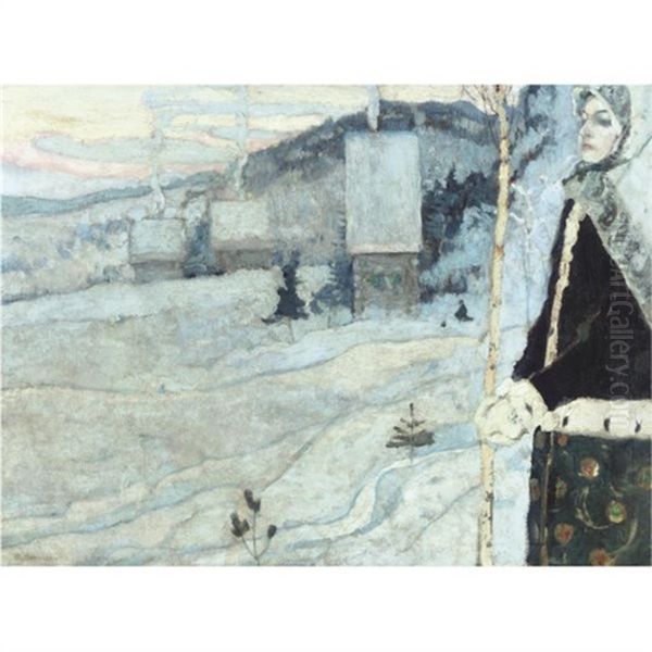 Winter Oil Painting by Mikhail Vasilievich Nesterov
