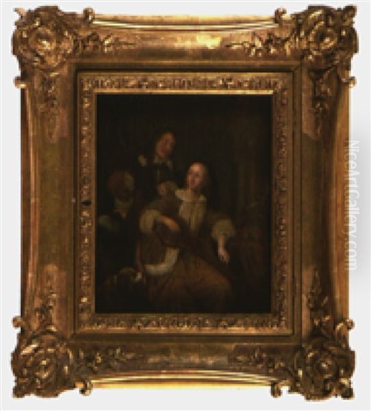 Le Concert Galant Oil Painting by Caspar Netscher