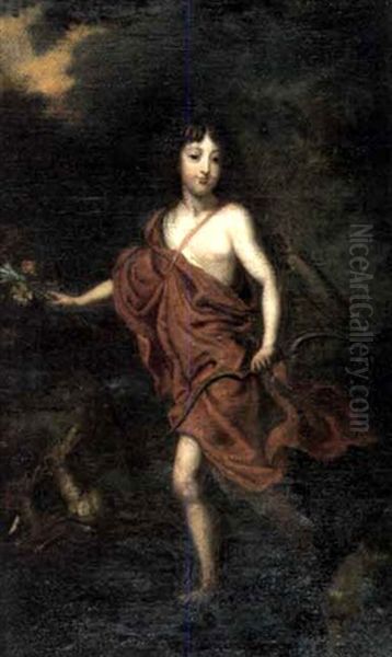 Jeune Chasseur Oil Painting by Caspar Netscher