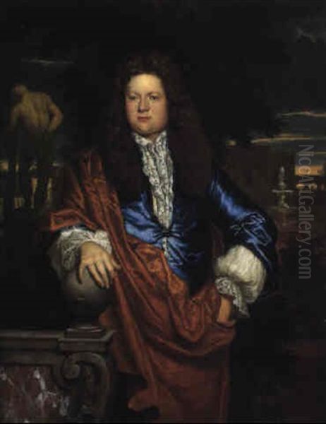 Portrait De Gentilhomme Dans Un Parc Oil Painting by Caspar Netscher