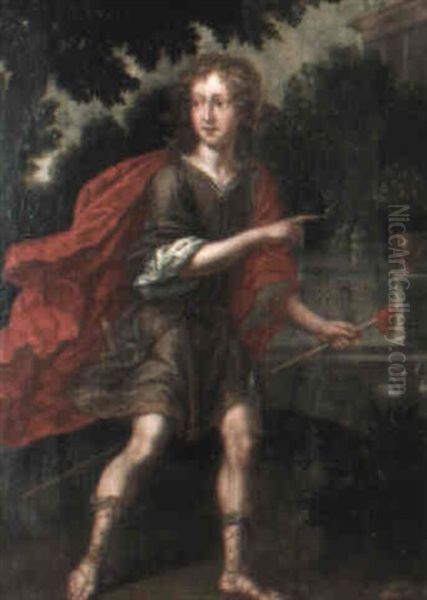 Adonis Oil Painting by Caspar Netscher