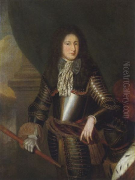Bildnis Eines Gaharnischten Prinzen Oil Painting by Constantyn Netscher