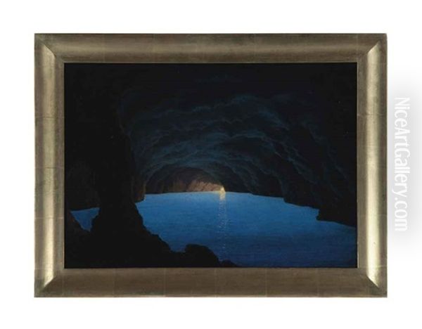Grotto Azuri, Capri Oil Painting by Carl Johann Neumann