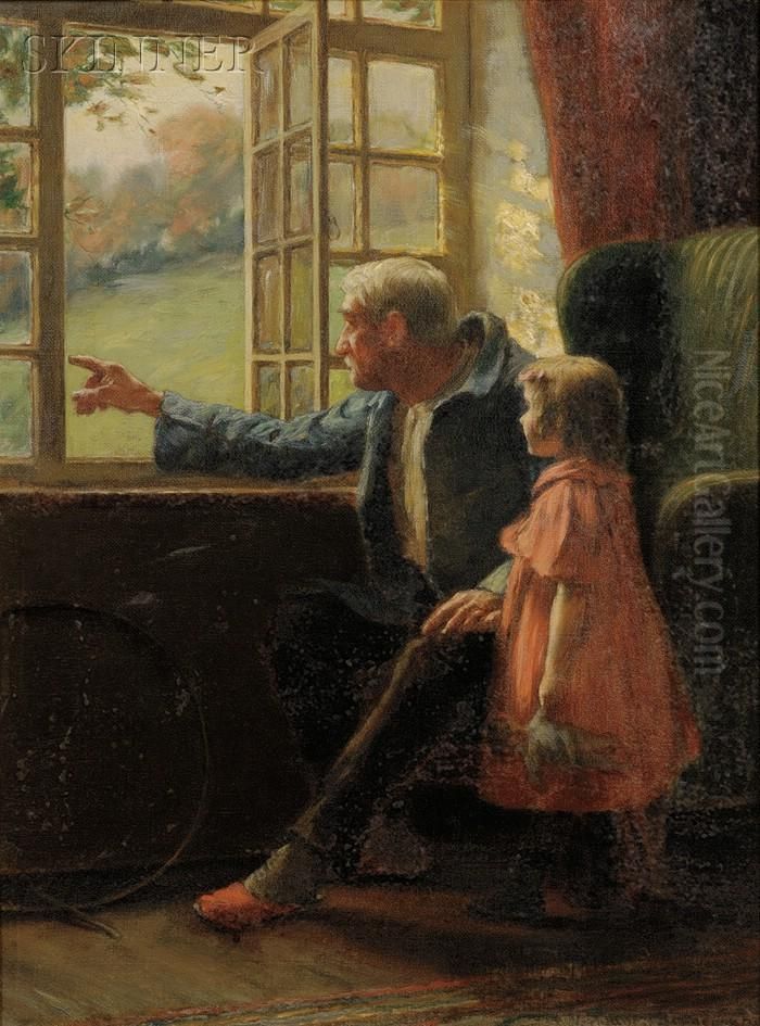 A Break From Child's Play Oil Painting by William Verplanck Birney