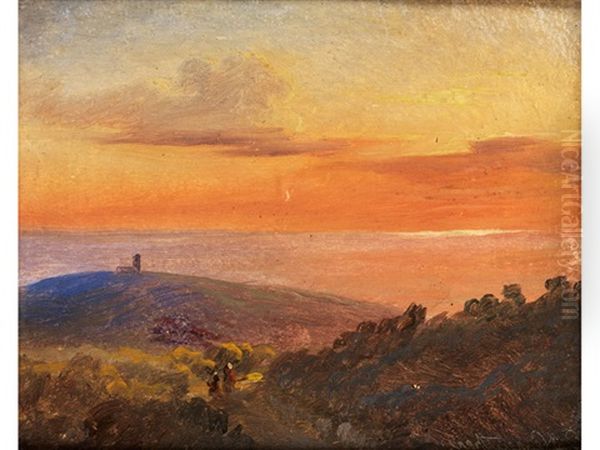 Sudliche Kustenlandschaft Oil Painting by Eugen Neureuther