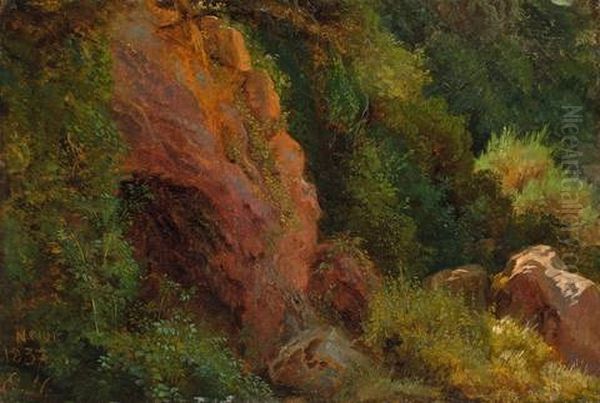 Felsen Bei Nemi Oil Painting by Eugen Neureuther