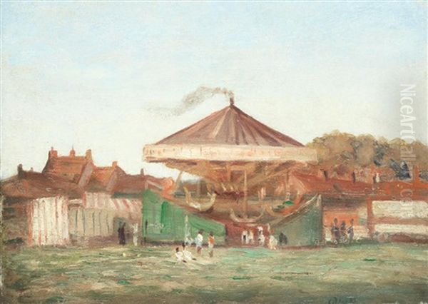 The Fair, Hampstead Heath Oil Painting by Christopher R. Wynne Nevinson