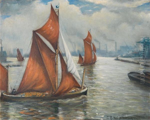 Isle Of Dogs Oil Painting by Christopher R. Wynne Nevinson