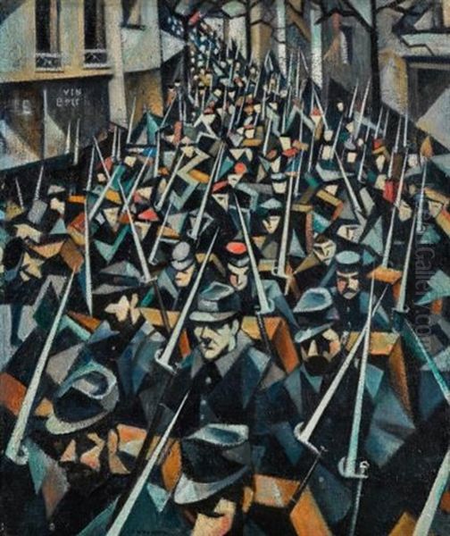 A Dawn, 1914 Oil Painting by Christopher R. Wynne Nevinson