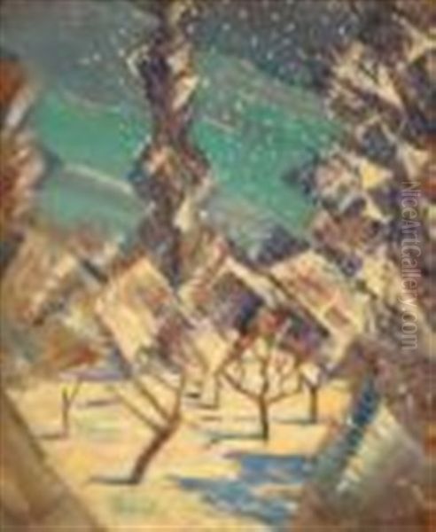 The Four Seasons Oil Painting by Christopher R. Wynne Nevinson
