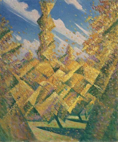 The Four Seasons: Autumn Oil Painting by Christopher R. Wynne Nevinson