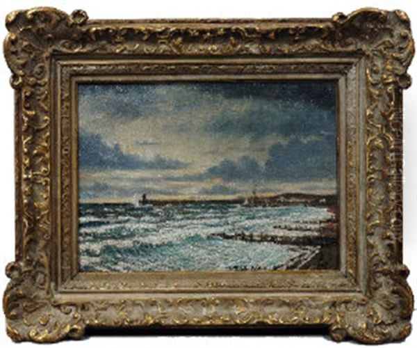 Newhaven Oil Painting by Christopher R. Wynne Nevinson