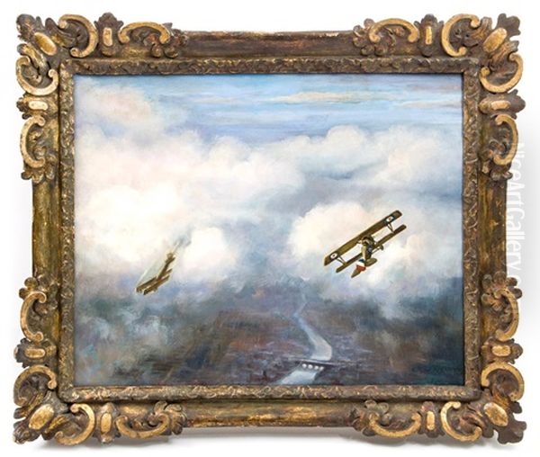 Bridge Over The Thames Oil Painting by Christopher R. Wynne Nevinson