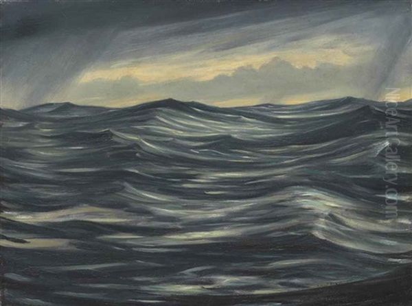 Rough Sea Oil Painting by Christopher R. Wynne Nevinson