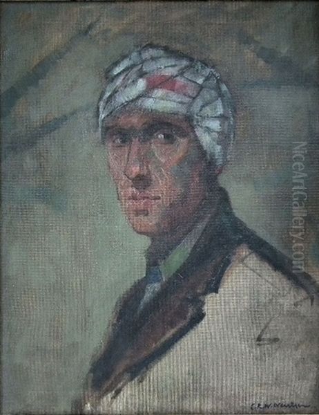 Portrait Of A Soldier Oil Painting by Christopher R. Wynne Nevinson