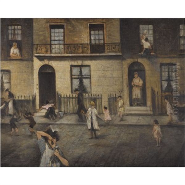 Any London Street Oil Painting by Christopher R. Wynne Nevinson