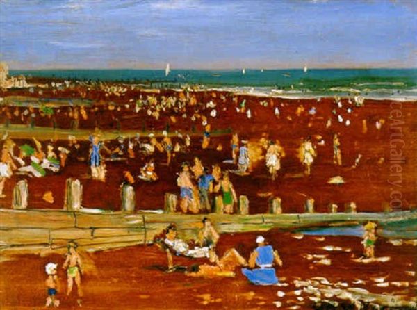 The Beach Oil Painting by Christopher R. Wynne Nevinson