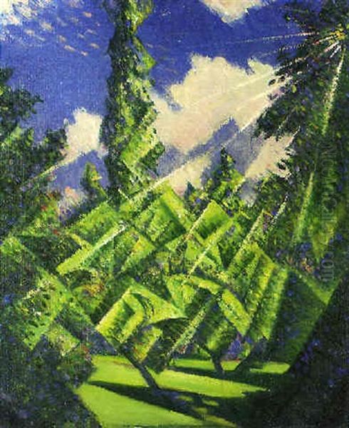 The Four Seasons, Summer Oil Painting by Christopher R. Wynne Nevinson