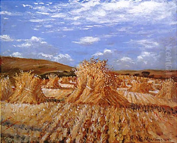 The Torn Cornfield Oil Painting by Christopher R. Wynne Nevinson