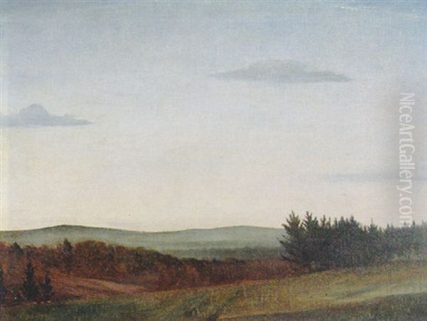 Distant Landscape Oil Painting by Christopher R. Wynne Nevinson