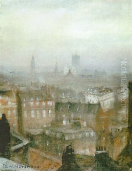 Westminster Oil Painting by Christopher R. Wynne Nevinson