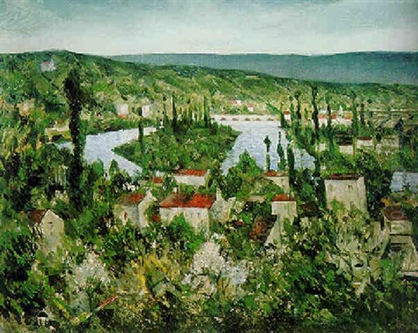 Landscape, Provence Oil Painting by Christopher R. Wynne Nevinson