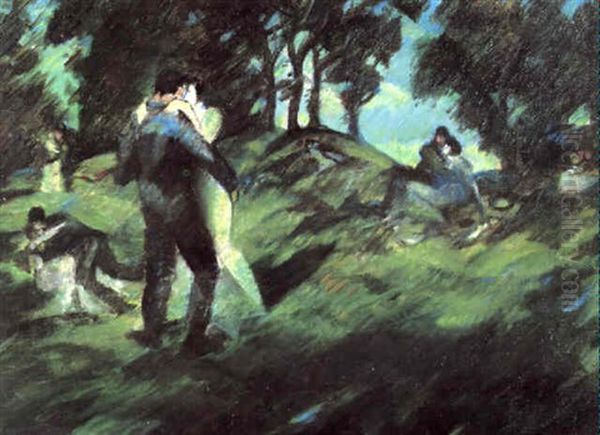 Hampstead Heath Oil Painting by Christopher R. Wynne Nevinson