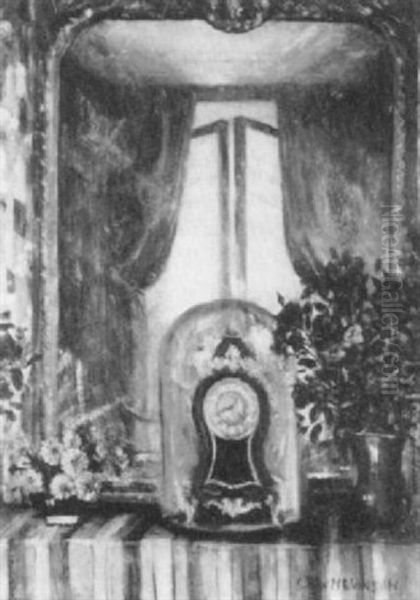 Mantlepiece, France Oil Painting by Christopher R. Wynne Nevinson