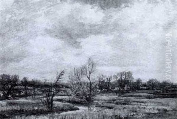 A Winding Stream Oil Painting by Christopher R. Wynne Nevinson