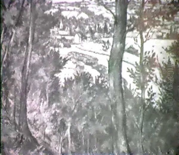 On The Fringe Of A Wood Oil Painting by Christopher R. Wynne Nevinson