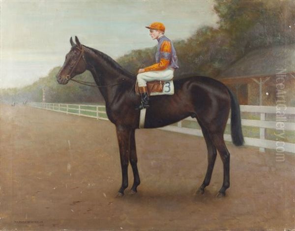Horse & Jockey Oil Painting by Richard Newton II