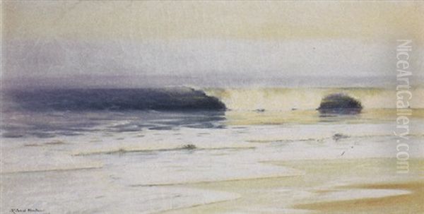 Beach Scene, Long Island Oil Painting by Richard Newton II