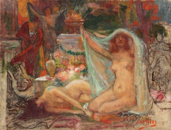 Odalisce Oil Painting by Jean Neylies