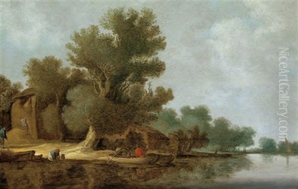 Flusslandschaft Mit Figuren Oil Painting by Pieter de Neyn