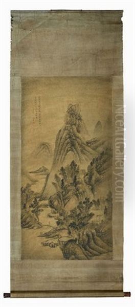 Un Paysage De Montagne Oil Painting by Ni Tian