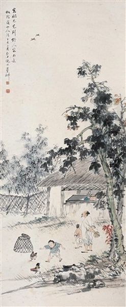 Landscape And Character Oil Painting by Ni Tian