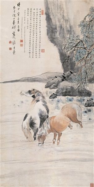 Horse Oil Painting by Ni Tian