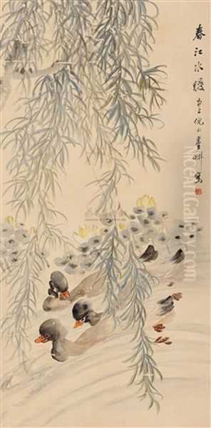 Ducks Are The First To Know About Spring Oil Painting by Ni Tian