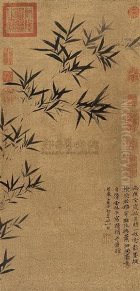 Bamboo Oil Painting by Ni Zan