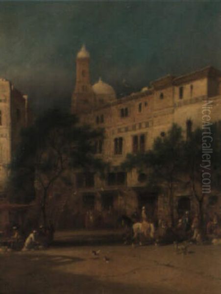 Une Rue Du Caire Oil Painting by George Washington Nicholson