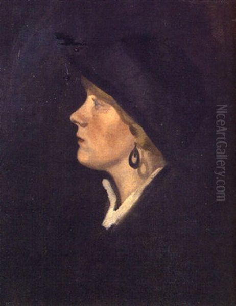 Portrait Of Sybil Hart Davis Oil Painting by Mabel Pryde