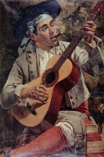 The Musician Oil Painting by Vicente Nicolau Cotanda