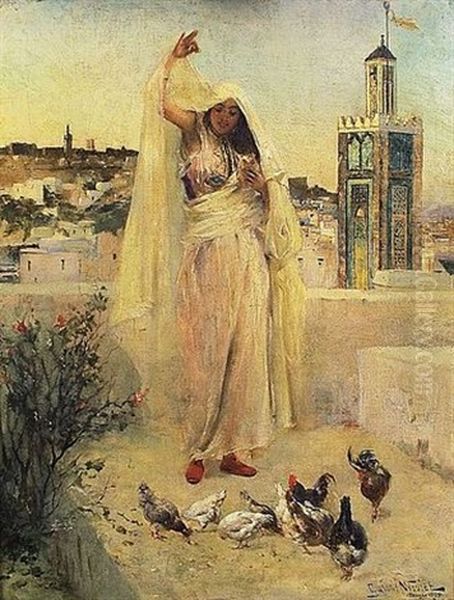 Sur Les Toits De Tanger Oil Painting by Gabriel Nicolet