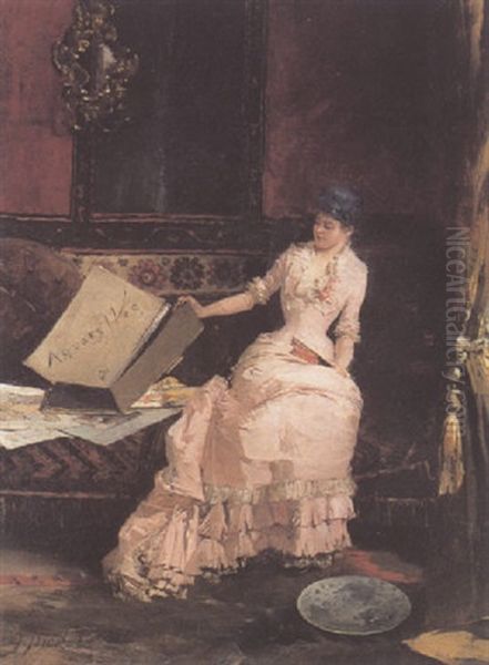 An Elegant Connoisseur Oil Painting by Gabriel Nicolet