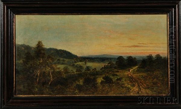 Broad Summer Landscape With Setting Sun Oil Painting by Edmund John Niemann