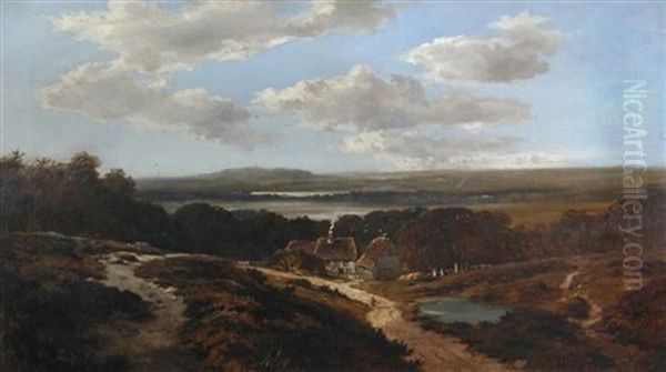 View On The Medway, Kent Oil Painting by Edmund John Niemann