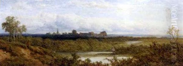 Figure On A Track, Newark Oil Painting by Edmund John Niemann
