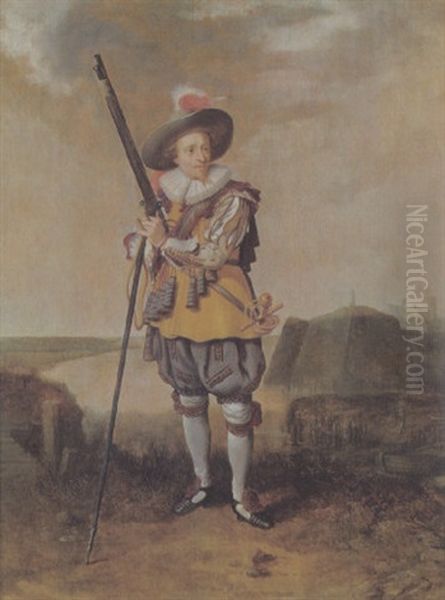 Bildnis Eines Mitglieds Der Schutzenkompanie Bei Zwolle Oil Painting by Adriaen van Nieulandt